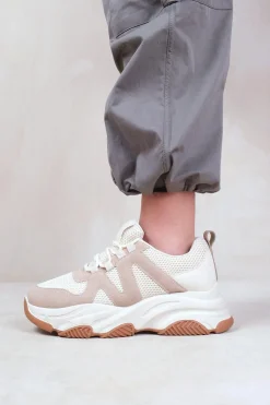 'Liberate' Chunky Sole Mesh Trainers With Suede Detail