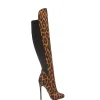 'Savi' Leopard Pony Over The Knee Boots