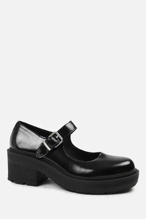 'Washington' Chunky Sole Shoes With Single Buckle Strap