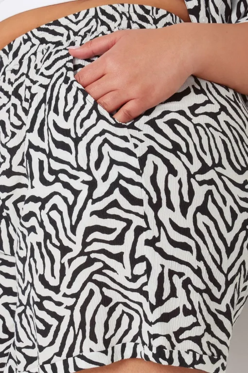 Zebra Print Crinkle Shorts