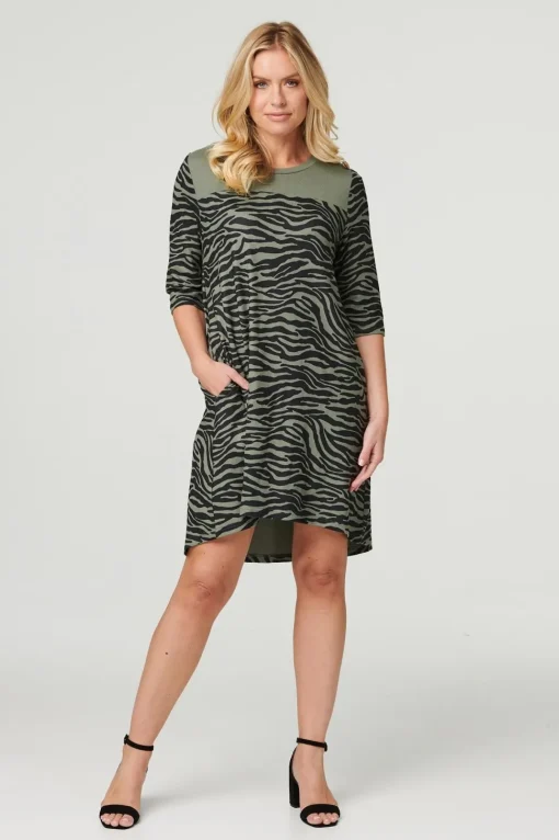Zebra Print Short Skater Dress