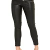 Zip Detail Leather Look Leggings