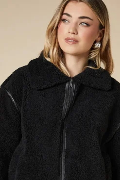 Zip Through Borg Jacket